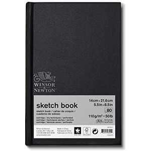 Winsor & Newton Cuaderno de bocetos clásico de encuadernación dura, 5.5 x 8.5 pulgadas, 80 hojas, 110 g/m², blanco natural Winsor & Newton Cuaderno de bocetos clásico de encuadernación dura, 5.5 x 8.5 pulgadas, 80 hojas, 110 g/m², blanco natural