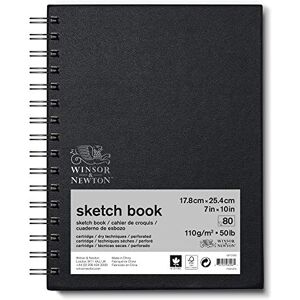 Winsor & Newton Cuaderno de bocetos clásico en espiral, 7 x 10 pulgadas, 80 hojas, blanco natural Winsor & Newton Cuaderno de bocetos clásico en espiral, 7 x 10 pulgadas, 80 hojas, blanco natural