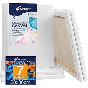 Artkey lona estirado para pintar 28 x 36 cm, paquete de 7 unidades, 300 g/m² triple imprimado, sin ácidos, 100% algodón, lienzos artísticos en blanco para acrílicos, vertiendo pintura al óleo y acuarela Artkey lona estirado para pintar 28 x 36 cm, paquete de 7 unidades, 300 g/m² triple imprimado, sin ácidos, 100% algodón, lienzos artísticos en blanco para acrílicos, vertiendo pintura al óleo y acuarela