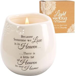 Pavilion Gift Company Pavilion 'In Memory, A Bit of Heaven' 19177 Vela de cerámica blanca con cera de soja en un delicado aroma floral, compasión reflexiva, recuerdo y condolencia, 8 onzas Pavilion Gift Company Pavilion 'In Memory, A Bit of Heaven' 19177 Vela de cerámica blanca con cera de soja en un delicado aroma floral, compasión reflexiva, recuerdo y condolencia, 8 onzas