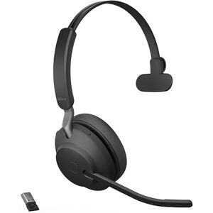 Jabra Evolve2 65 UC Auriculares inalámbricos con Link380a, Overol, Negro Auriculares inalámbricos Bluetooth para Llamadas y música, 37 Horas de duración de la batería, Auriculares pasivos con Jabra Evolve2 65 UC Auriculares inalámbricos con Link380a, Overol, Negro Auriculares inalámbricos Bluetooth para Llamadas y música, 37 Horas de duración de la batería, Auriculares pasivos con