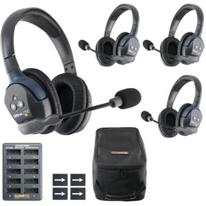 Eartec UL4D Ultralite Intercomunicador inalámbrico dúplex Completo de 2 vías para 4 usuarios, 1 Auricular Maestro ULDM de Doble Oreja y 3 Unidades de Auriculares remotos ULDR de Doble Oreja Eartec UL4D Ultralite Intercomunicador inalámbrico dúplex Completo de 2 vías para 4 usuarios, 1 Auricular Maestro ULDM de Doble Oreja y 3 Unidades de Auriculares remotos ULDR de Doble Oreja