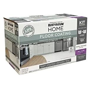 Rust-Oleum 100806 Kit de revestimiento de acuarela para piso de color blanco Rust-Oleum 100806 Kit de revestimiento de acuarela para piso de color blanco