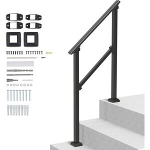 VEVOR Barandilla de Escalera para Pasamanos de Escalera de 2-3 Escalones con Kit de Instalación Tubo Cuadrado de Acero al Carbono para Personas Mayores, Escalones de Concreto, Porche, Patio, Negro VEVOR Barandilla de Escalera para Pasamanos de Escalera de 2-3 Escalones con Kit de Instalación Tubo Cuadrado de Acero al Carbono para Personas Mayores, Escalones de Concreto, Porche, Patio, Negro