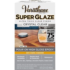 Varathane Parks Super Glaze, 241352 Ultra brillante acabado epoxi y kit conservante, transparente 32 onzas líquidas Varathane Parks Super Glaze, 241352 Ultra brillante acabado epoxi y kit conservante, transparente 32 onzas líquidas