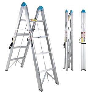 VOLTIO Escalera Plegable 4 Peldaños – Aluminio – Fold A Step– Soporta hasta 150 Kg – Antideslizante – para Casa Industria VOLTIO Escalera Plegable 4 Peldaños – Aluminio – Fold A Step– Soporta hasta 150 Kg – Antideslizante – para Casa Industria