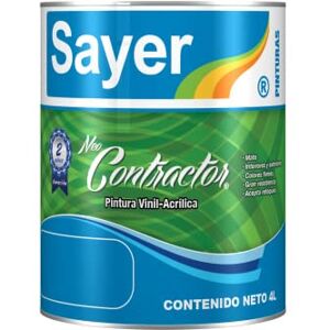 Grupo Sayer Sayer Pintura Vinílica Acrílica Contractor Mate 4 L (BLANCO OSTION) Grupo Sayer Sayer Pintura Vinílica Acrílica Contractor Mate 4 L (BLANCO OSTION)