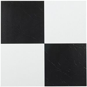 ACHIM Home Furnishings FTVSO10320 Nexus Azulejo de vinilo de 12 pulgadas, color blanco y negro sólido, paquete de 20 ACHIM Home Furnishings FTVSO10320 Nexus Azulejo de vinilo de 12 pulgadas, color blanco y negro sólido, paquete de 20