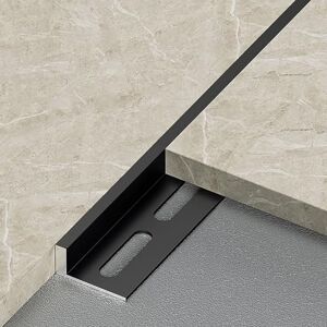 JCVCVV Tira De Borde De Baldosa En Forma De L De Aleación De Aluminio, Tira De Piso, Tira De Transición De Ángulo Recto, Línea Decorativa Para Alfombras, Umbrales, Baldosas De Piso Y Huecos(Black,1.8cm/0.7in JCVCVV Tira De Borde De Baldosa En Forma De L De Aleación De Aluminio, Tira De Piso, Tira De Transición De Ángulo Recto, Línea Decorativa Para Alfombras, Umbrales, Baldosas De Piso Y Huecos(Black,1.8cm/0.7in