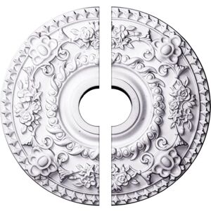 Ekena Millwork medallón de techo de 18 pulgadas OD x 3 1/2 pulgadas ID x 1 1/2 pulgadas P Rose, Split, 18"OD x 3 1/2"ID x 1 1/2"P (Fits Canopies up to 7 1/4"), Factory Primed Ekena Millwork medallón de techo de 18 pulgadas OD x 3 1/2 pulgadas ID x 1 1/2 pulgadas P Rose, Split, 18"OD x 3 1/2"ID x 1 1/2"P (Fits Canopies up to 7 1/4"), Factory Primed