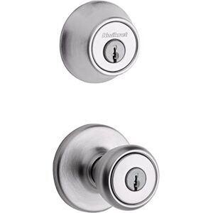 Kwikset 690 Tylo Perilla de entrada y cerrojo de seguridad de un solo cilindro, 1 paquete, cromo satinado Kwikset 690 Tylo Perilla de entrada y cerrojo de seguridad de un solo cilindro, 1 paquete, cromo satinado