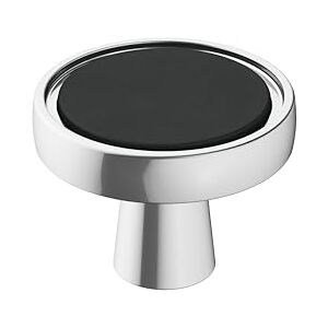 Amerock perilla de gabinete Cromo pulido/negro mate Diámetro de 35 mm Fusión 1 paquete perilla de cajón Hardware de gabinete Amerock perilla de gabinete Cromo pulido/negro mate Diámetro de 35 mm Fusión 1 paquete perilla de cajón Hardware de gabinete