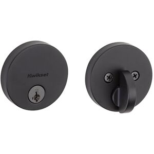 Kwikset Uptown Cerradura de cerrojo para puerta de entrada frontal con llave, color negro mate, resistente a la selección, seguridad SmartKey Rekey, tornillo muerto de un solo cilindro, con Kwikset Uptown Cerradura de cerrojo para puerta de entrada frontal con llave, color negro mate, resistente a la selección, seguridad SmartKey Rekey, tornillo muerto de un solo cilindro, con