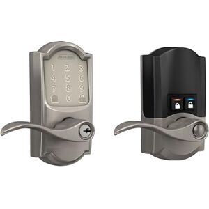 SCHLAGE FE789WB CAM 619 Acc Encode WiFi Cerradura inteligente, cerradura de puerta con visualización táctil sin llave con borde Camelot, níquel satinado SCHLAGE FE789WB CAM 619 Acc Encode WiFi Cerradura inteligente, cerradura de puerta con visualización táctil sin llave con borde Camelot, níquel satinado