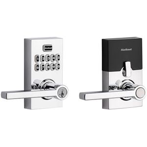 Kwikset SmartCode 917 Teclado sin llave, cerradura electrónica residencial contemporánea, cerrojo de seguridad con manija de puerta Halifax y seguridad SmartKey, cromo pulido Kwikset SmartCode 917 Teclado sin llave, cerradura electrónica residencial contemporánea, cerrojo de seguridad con manija de puerta Halifax y seguridad SmartKey, cromo pulido
