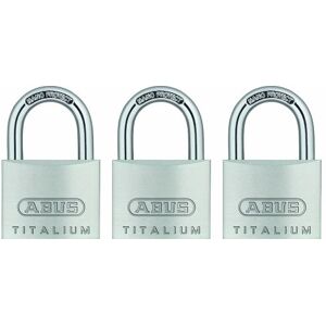 ABUS 64TI/40 Titalium™ Aluminum Alloy Padlock Keyed Alike Nano Protect Steel Shackle 3 Pack ABUS 64TI/40 Titalium™ Aluminum Alloy Padlock Keyed Alike Nano Protect Steel Shackle 3 Pack