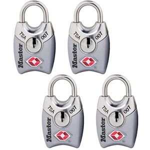 Master Lock 4689Q Candados aprobados por TSA, de llaves, cada empaque contiene 4, 4 unidades, Paquete de 4, Colores Variados Master Lock 4689Q Candados aprobados por TSA, de llaves, cada empaque contiene 4, 4 unidades, Paquete de 4, Colores Variados