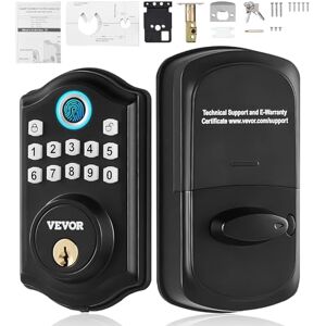 VEVOR Cerradura de puerta con huellas dactilares, cerradura de puerta de entrada sin llave con huella dactilar/código de teclado/llave, bloqueo automático, contraseña antimiraciones, clasificación VEVOR Cerradura de puerta con huellas dactilares, cerradura de puerta de entrada sin llave con huella dactilar/código de teclado/llave, bloqueo automático, contraseña antimiraciones, clasificación
