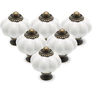 Seimneire 12 piezas Pomos de Cerámica Vintage Blancos para Gabinete, Tiradores de Puerta de Cajón de Cómoda con Tornillos de Montaje Seimneire 12 piezas Pomos de Cerámica Vintage Blancos para Gabinete, Tiradores de Puerta de Cajón de Cómoda con Tornillos de Montaje