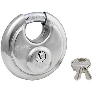 Master Lock 40D Candado de disco de acero inoxidable con llave, color plateado Master Lock 40D Candado de disco de acero inoxidable con llave, color plateado