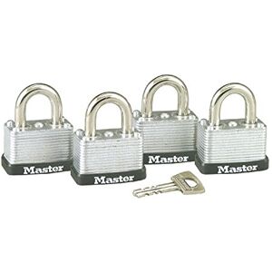Master Lock 8596Q Juego de Candados Laminados Económicos de Ancho, 40 mm, 4 Piezas Master Lock 8596Q Juego de Candados Laminados Económicos de Ancho, 40 mm, 4 Piezas