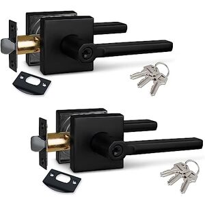 NEWBANG (2Pack) Juego de cerradura de palanca de entrada con llave diferente en negro mate veneciano para puerta exterior HD1601-DB-ET-2P NEWBANG (2Pack) Juego de cerradura de palanca de entrada con llave diferente en negro mate veneciano para puerta exterior HD1601-DB-ET-2P