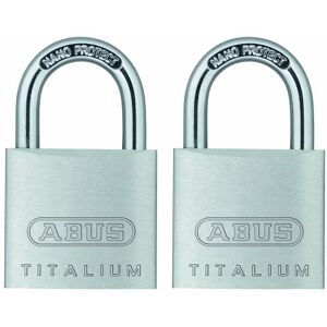 ABUS 64TI/30 Juego de 2 candados KA C Titalium aleación de aluminio con llave igual ABUS 64TI/30 Juego de 2 candados KA C Titalium aleación de aluminio con llave igual