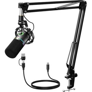 MAONO Kit de micrófono dinámico XLR/USB, micrófono Gamer RGB con Software, Silencio, Perilla de Ganancia, Control de Volumen, Brazo de Pluma para Podcast,Streaming, Gamer, Voz en Off, MAONO Kit de micrófono dinámico XLR/USB, micrófono Gamer RGB con Software, Silencio, Perilla de Ganancia, Control de Volumen, Brazo de Pluma para Podcast,Streaming, Gamer, Voz en Off,