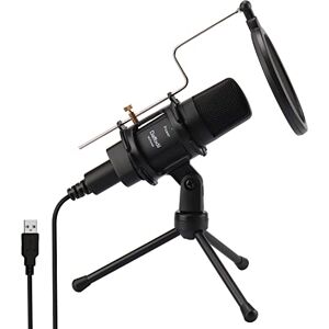 Daffodil Micrófono de condensador USB omnidireccional MCP200 Micrófono con soporte de trípode, filtro pop Grabación de voz, juegos, podcast, ASMR, transmisión de vlogging y transmisión para PC y Daffodil Micrófono de condensador USB omnidireccional MCP200 Micrófono con soporte de trípode, filtro pop Grabación de voz, juegos, podcast, ASMR, transmisión de vlogging y transmisión para PC y