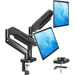 MOUNTUP Soporte de monitor dual totalmente ajustable con resorte de gas, soporte de escritorio para monitor con abrazadera en C, base de montaje con ojales, brazo de monitor doble para 2 pantallas de computadora de hasta 32 pulgadas, MU0005 MOUNTUP Soporte de monitor dual totalmente ajustable con resorte de gas, soporte de escritorio para monitor con abrazadera en C, base de montaje con ojales, brazo de monitor doble para 2 pantallas de computadora de hasta 32 pulgadas, MU0005