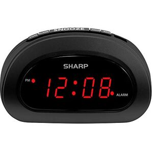 Sharp Reloj despertador digital pequeño que ahorra espacio – Reloj compacto con pantalla LED roja grande, controles de botón superior fáciles, repetición y respaldo de batería, perfecto para Sharp Reloj despertador digital pequeño que ahorra espacio – Reloj compacto con pantalla LED roja grande, controles de botón superior fáciles, repetición y respaldo de batería, perfecto para