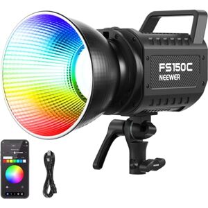 NEEWER 130W RGB LED Vídeo Luz App/2,4G Control 17 Efectos, 2500-7500K 19800lux/1m COB Iluminación Continua con CRI97/TLCI98 4 Curvas de Atenuación, Foco de Bowens Mount en Estudio Fotografía, FS150C NEEWER 130W RGB LED Vídeo Luz App/2,4G Control 17 Efectos, 2500-7500K 19800lux/1m COB Iluminación Continua con CRI97/TLCI98 4 Curvas de Atenuación, Foco de Bowens Mount en Estudio Fotografía, FS150C