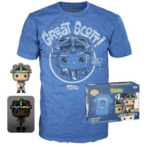 Funko Pop! & tee: BTTF Doc with Helmet with Helmet Large (L) Back To The Future Camiseta, Franela Ropa con Figura de Vinilo Coleccionable Idea de Regalo para Adultos Hombres Funko Pop! & tee: BTTF Doc with Helmet with Helmet Large (L) Back To The Future Camiseta, Franela Ropa con Figura de Vinilo Coleccionable Idea de Regalo para Adultos Hombres