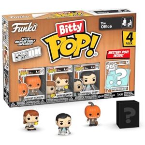 Funko Pop! Bitty: The Office Dwight with Pumpkinhead 4PK Dwight Schrute (Pumpkinhead), Erin Hannon, Michael Scott with Crutches and A Surprise Mystery Mini Figure 0.9 Inch (2.2 Cm) TV Fans Funko Pop! Bitty: The Office Dwight with Pumpkinhead 4PK Dwight Schrute (Pumpkinhead), Erin Hannon, Michael Scott with Crutches and A Surprise Mystery Mini Figure 0.9 Inch (2.2 Cm) TV Fans
