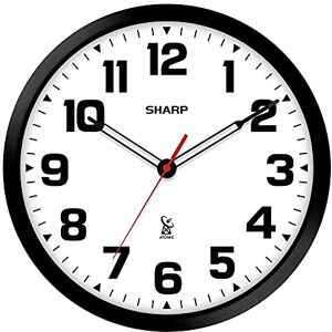 Sharp Atomic Reloj de Pared analógico de 12 Pulgadas, Marco Elegante Negro, Funciona con Pilas, fácil de Leer, fácil de Usar, diseño Moderno y Estilo Sharp Atomic Reloj de Pared analógico de 12 Pulgadas, Marco Elegante Negro, Funciona con Pilas, fácil de Leer, fácil de Usar, diseño Moderno y Estilo