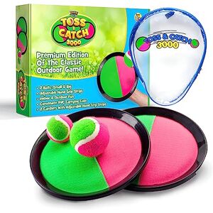 YoYa Toys Toss & Catch 3000 Ball Game with Disc Paddles, 2 Balls (Big and Small) and PVC Carry Bag, Pink and Green YoYa Toys Toss & Catch 3000 Ball Game with Disc Paddles, 2 Balls (Big and Small) and PVC Carry Bag, Pink and Green