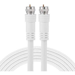 GE RG6 Cable coaxial de 15 pies, conectores tipo F, doble blindado coaxial, salida de entrada, coaxial de baja pérdida, ideal para antena de TV, DVR, VCR, receptor de satélite, caja de cable, cine en casa, blanco, 33603 GE RG6 Cable coaxial de 15 pies, conectores tipo F, doble blindado coaxial, salida de entrada, coaxial de baja pérdida, ideal para antena de TV, DVR, VCR, receptor de satélite, caja de cable, cine en casa, blanco, 33603