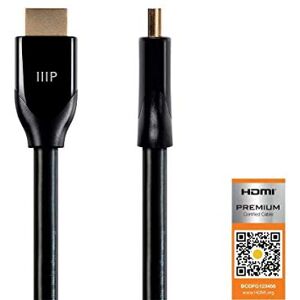 Monoprice Cable HDMI de Alta Velocidad de Alta Calidad certificada, Premium, Negro, 6' (1.82 m) Monoprice Cable HDMI de Alta Velocidad de Alta Calidad certificada, Premium, Negro, 6' (1.82 m)