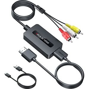 TIXILINBI Convertidor de cable RCA a HDMI, CVBS compuesto AV a HDMI, interruptor de salida Full HD 720P/1080P para DVD, STB, R-o-k-u con salida RCA hembra TIXILINBI Convertidor de cable RCA a HDMI, CVBS compuesto AV a HDMI, interruptor de salida Full HD 720P/1080P para DVD, STB, R-o-k-u con salida RCA hembra
