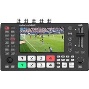 MOVMAGIC M4S Conmutador mezclador de vídeo multicámara de 5 canales de 5 canales con entrada 2HDMI (4K/60P), transmisión USB 3.1, grabación/reproducción, soporte PTZ/SD, 4 entradas HDMI/SDI y 1 LAN MOVMAGIC M4S Conmutador mezclador de vídeo multicámara de 5 canales de 5 canales con entrada 2HDMI (4K/60P), transmisión USB 3.1, grabación/reproducción, soporte PTZ/SD, 4 entradas HDMI/SDI y 1 LAN