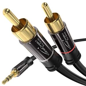 KabelDirekt – Cable adaptador macho Aux/3.5mm a RCA/phono – 3.1m – 2 enchufes RCA/phono (cable splitter audio Y, para conectar smartphones/notebooks y otros equipos a sistemas Hi-Fi/altavoces, negro) KabelDirekt – Cable adaptador macho Aux/3.5mm a RCA/phono – 3.1m – 2 enchufes RCA/phono (cable splitter audio Y, para conectar smartphones/notebooks y otros equipos a sistemas Hi-Fi/altavoces, negro)