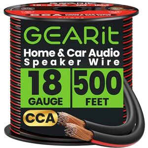 GEARit Cable para bocina Pro Series, Calibre 18 AWG, Cable de Alambre para bocinas, excelente para bocinas de Cine en casa y bocinas de Coche, Color Negro, 30.48 m., Negro, 1.52 Metros GEARit Cable para bocina Pro Series, Calibre 18 AWG, Cable de Alambre para bocinas, excelente para bocinas de Cine en casa y bocinas de Coche, Color Negro, 30.48 m., Negro, 1.52 Metros