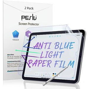 Peslv Paquete de 2 películas de papel antiluz azul para iPad Pro 11 y iPad Air de 5ª generación de 10.9 pulgadas, dibujo y escritura con tacto como en papel, protector de visualización mate Peslv Paquete de 2 películas de papel antiluz azul para iPad Pro 11 y iPad Air de 5ª generación de 10.9 pulgadas, dibujo y escritura con tacto como en papel, protector de visualización mate