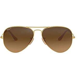 Rayban Lentes oscuros 0rb3025112/m258aviator Large Metal, unisex adulto, oro mate/marrón polarizado degradado, 58 mm Rayban Lentes oscuros 0rb3025112/m258aviator Large Metal, unisex adulto, oro mate/marrón polarizado degradado, 58 mm