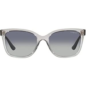 Vogue Eyewear anteojos de sol para mujer, marco gris transparente, lentes de color azul oscuro, 54 mm, Gris transparente, Small Vogue Eyewear anteojos de sol para mujer, marco gris transparente, lentes de color azul oscuro, 54 mm, Gris transparente, Small