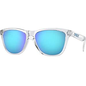 Oakley Oo9245 Frogskins anteojos de sol cuadradas con ajuste de puente bajo, vidrio transparente/Zafiro Prizm, 54 mm Oakley Oo9245 Frogskins anteojos de sol cuadradas con ajuste de puente bajo, vidrio transparente/Zafiro Prizm, 54 mm
