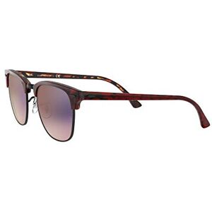 Rayban Lentes oscuros Clubmaster, , Unisex adulto, Parte superior transparente rojo en la Habana/Rosa Gradiente Violeta, 55 mm Rayban Lentes oscuros Clubmaster, , Unisex adulto, Parte superior transparente rojo en la Habana/Rosa Gradiente Violeta, 55 mm