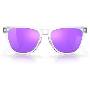 Oakley Oo9013 Frogskins anteojos de sol cuadradas, Transparente pulido/violeta Prizm, 55 mm Oakley Oo9013 Frogskins anteojos de sol cuadradas, Transparente pulido/violeta Prizm, 55 mm