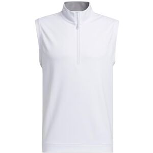 Adidas Chaleco de golf con cierre elevada para hombre, Blanco, M Adidas Chaleco de golf con cierre elevada para hombre, Blanco, M