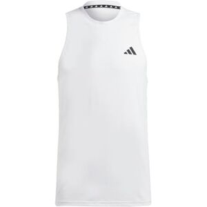 Adidas Training Essentials Playera sin Mangas con Logotipo Feel Ready para Hombre, Blanco/Negro, X-Small Adidas Training Essentials Playera sin Mangas con Logotipo Feel Ready para Hombre, Blanco/Negro, X-Small